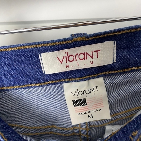 Vibrant Womens 5 Pocket Stretch Fit High Waist Ruched Skinny Denim Blue Jeans M - Picture 6 of 8